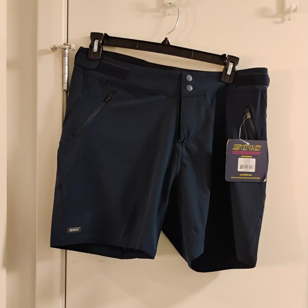 NWT - Zoic Navaeh 7 Shorts Mens XL Blue Adjustable Cycling Mountain Biking